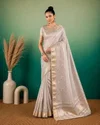 Afs Florent Tissue Linen Embroidery Saree
